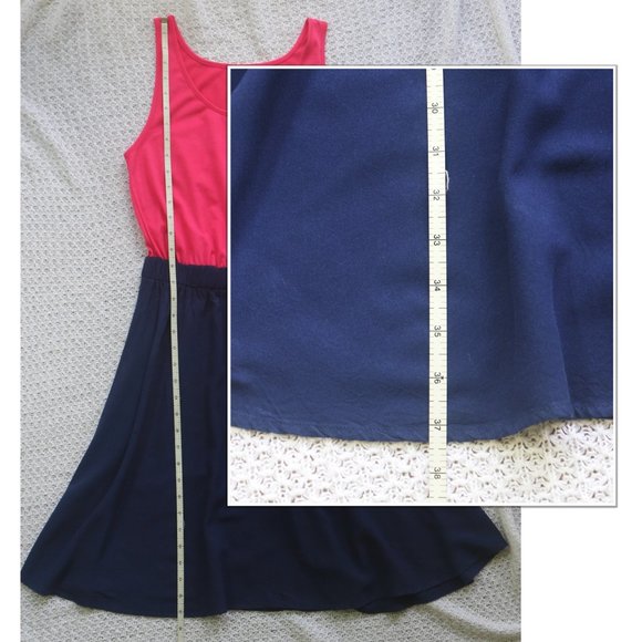 Xhilaration Color-Block A-line Sleeveless Dress (magenta, navy) [size M] - Picture 3 of 7